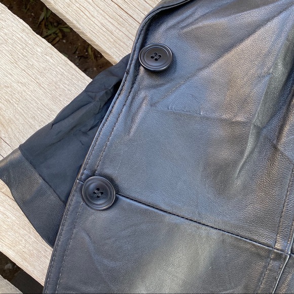 Valerie Stevens black leather jacket petite PM - Picture 3 of 6